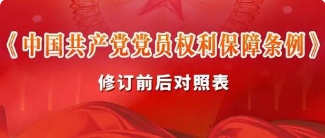 《中国共产党党员权利保障条例》修订前后对照表